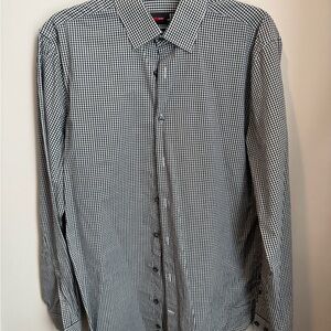 jf j.ferrar Black and White Gingham Shirt